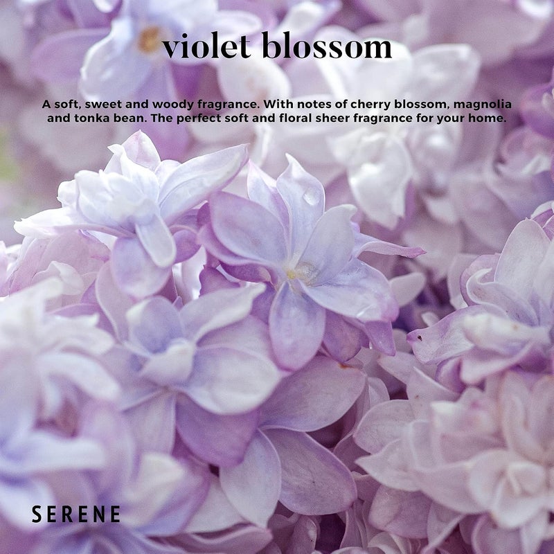 Hidden Label شمعة معطرة كبيرة من ماركة Hidden Label، عطر Violet Blossom، شمعة ضخمة 30 أونصة بثلاث فتائل، شموع الصويا الطبيعية بطيئة الاحتراق للمنزل من مجموعة Serene - Image 2