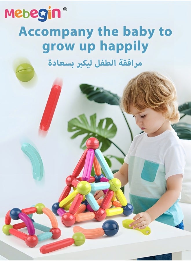 MEBEGIN 36 Piece Magnetic Ball and Rods Set, Magnetic Sticks Toys, DIY Building Blocks Sticks, Colorful Building Sticks, 3D Stacking Construction Toys, Creative Educational Construction Toy, Perfect Teamwork Toys, Ideal Gift for Kids Aged 3+  - Image 3
