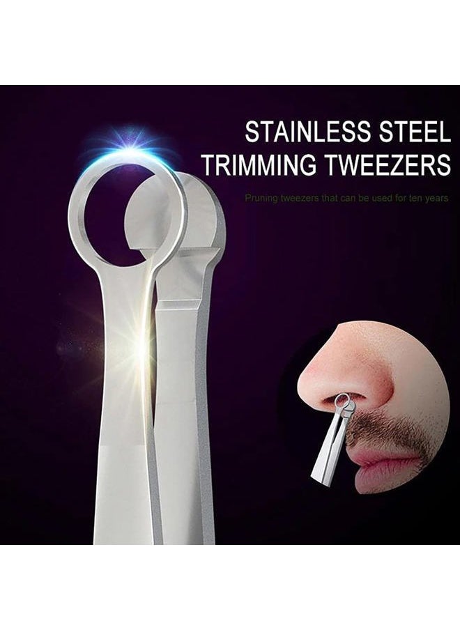 Universal Nose Hair Trimming Tweezers, Stainless Steel Eyebrow Trimmer, Friendly Round Tip, No Mirror Needed Easy Cut, for Noses, Sideburns, Brow, Body