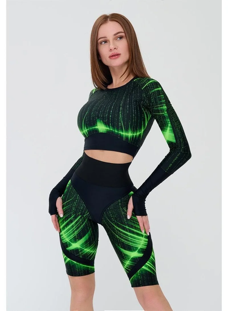 Bona Fide Bona Cycling Extra Push-up Corsage Matrix Extra Corsage High Waist Biker Gym Shorts for Women for Women | Best Price UAE