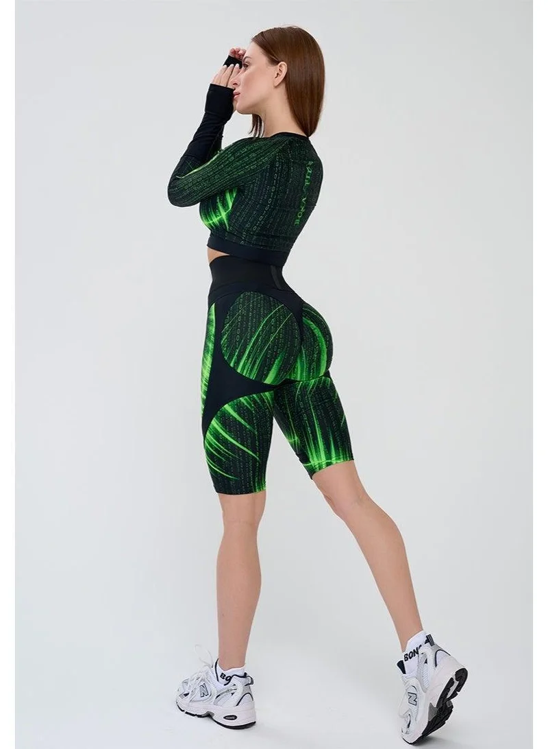 Bona Fide Bona Cycling Extra Push-up Corsage Matrix Extra Corsage High Waist Biker Gym Shorts for Women for Women | Best Price UAE
