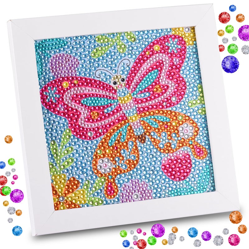 ZALIAFEI Butterfly Diamond Art Kits for Kids Gem Art for Holiday Gem Art Kits for Girls Birthday Gift Arts and Crafts for Ages 8 10 12 - Image 2