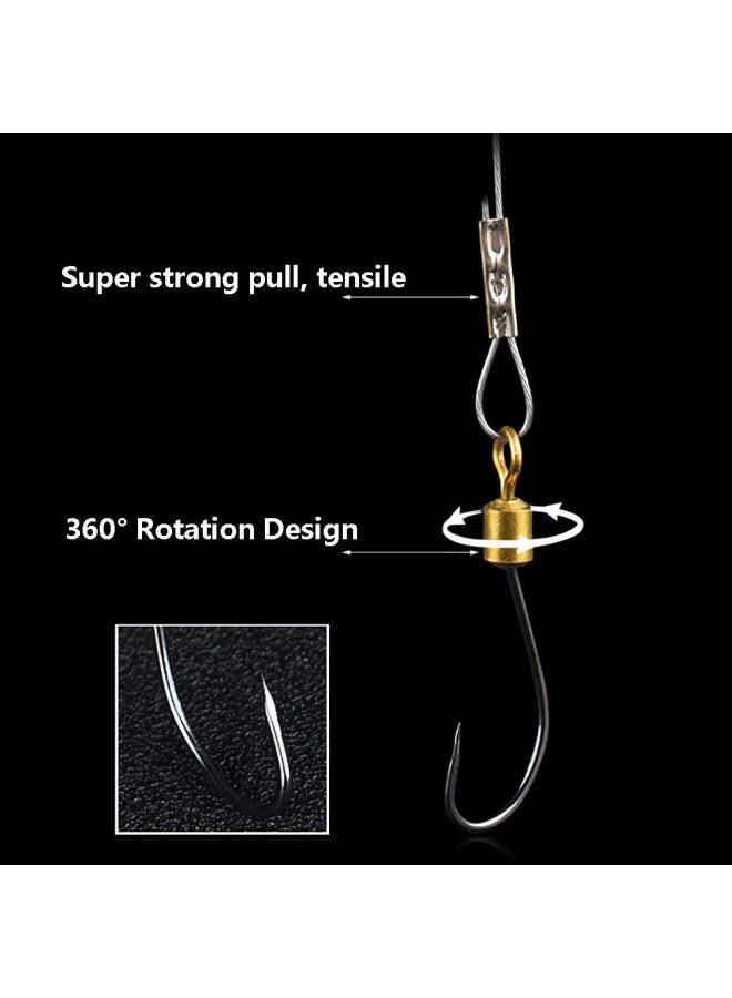 Dyxssm Dyxssm Fishing Hook Line Stainless Steel, Fishing Rigs Wire Leader with Rolling Swivel and Barb Hooks (Type-B: 3 Hooks rig, 16#) - Image 2