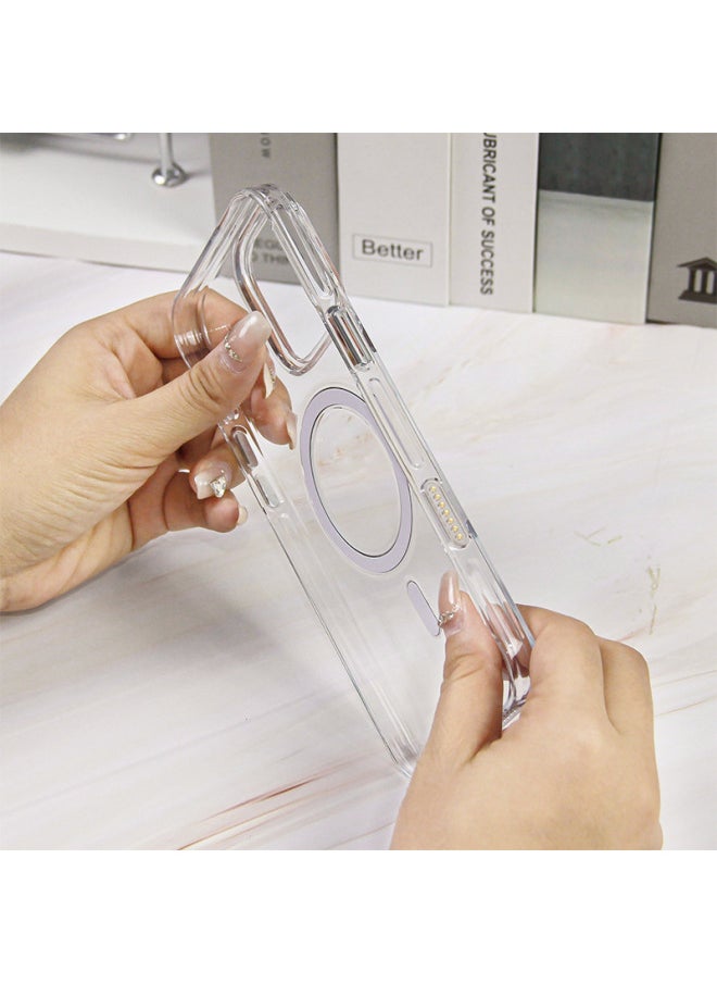 Generic - For Iphone 16promax Mobile Phone Case Transparent For Iphone16Magsafe Smart Magnetic Mobile Phone Case-Color:Magnetic-AI Button-Transparent Shell-Applicable Model:For Iphone 16Promax - Image 1
