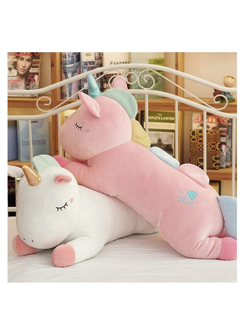 SYOSI Unicorn Plush Pillow Cute Giant Stuffed Unicorn Plush Doll Soft Animal Hugging Pillow Big Body Squishy Plushie Large Fluffy Pet Gifts for Kids Kawaii Toy for Girls Room Decor - Image 4