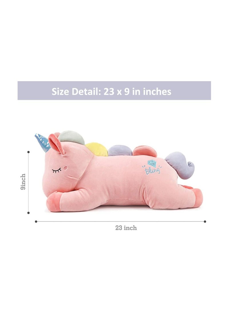 SYOSI Unicorn Plush Pillow Cute Giant Stuffed Unicorn Plush Doll Soft Animal Hugging Pillow Big Body Squishy Plushie Large Fluffy Pet Gifts for Kids Kawaii Toy for Girls Room Decor - Image 5