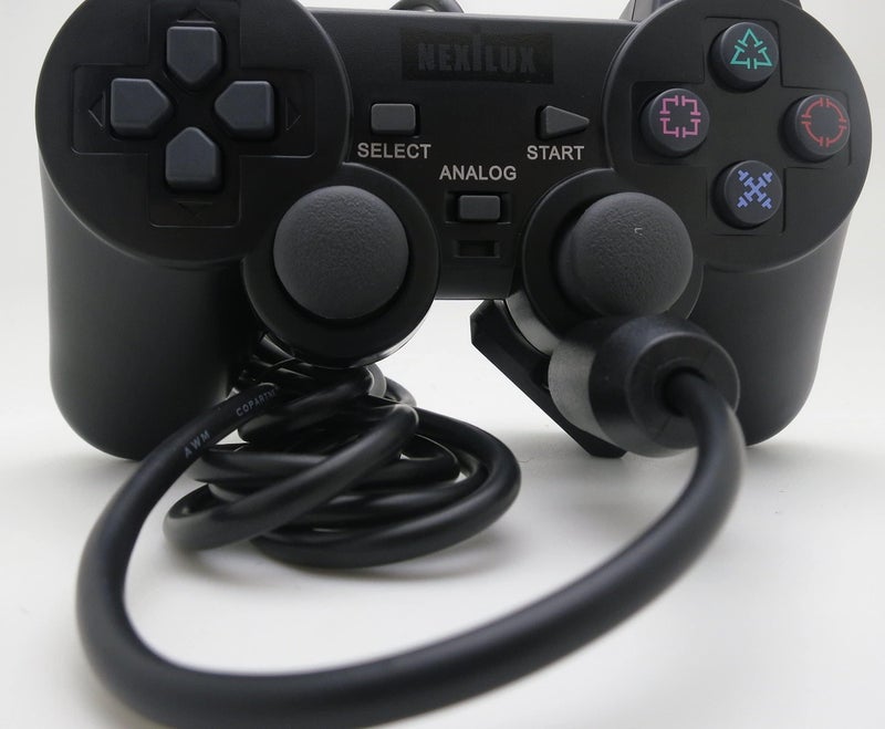 NEXiLUX PS2 Controller Compatible with Sony Playstation 2 & Ps1 / Psone, Black - Image 5