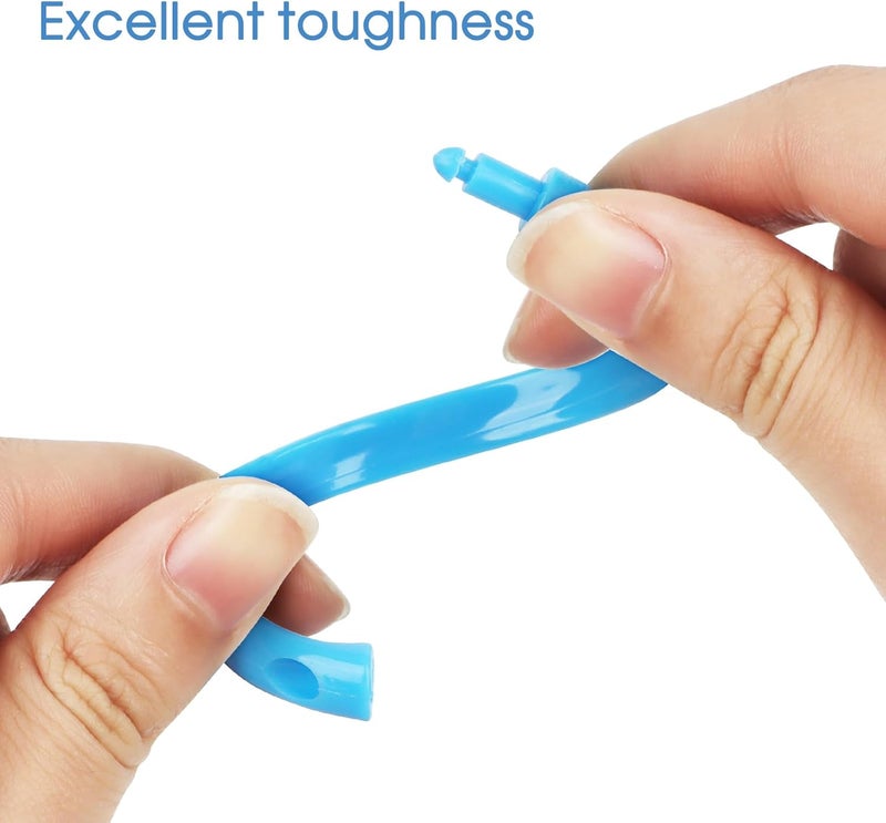 Qulable Light Blue Shower Curtain Hooks - 12 Pcs Circular Plastic Shower Curtain Rings for Bathroom - O Shaped Sky Blue Shower Hooks Rings for Shower Curtain Rod - Image 2