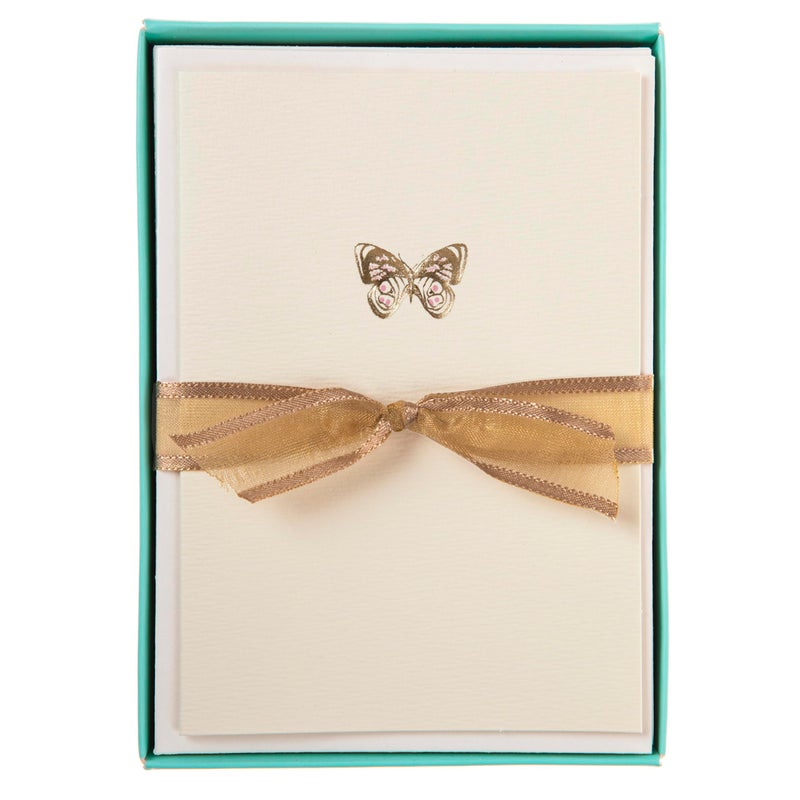 Graphique Box of Cards, Butterfly - Includes 10 Cards with Matching Envelopes and Storage Box, Cute Stationery Made of Durable Heavy Cardstock, Cards Measure 3.25" x 4.75" - Image 1