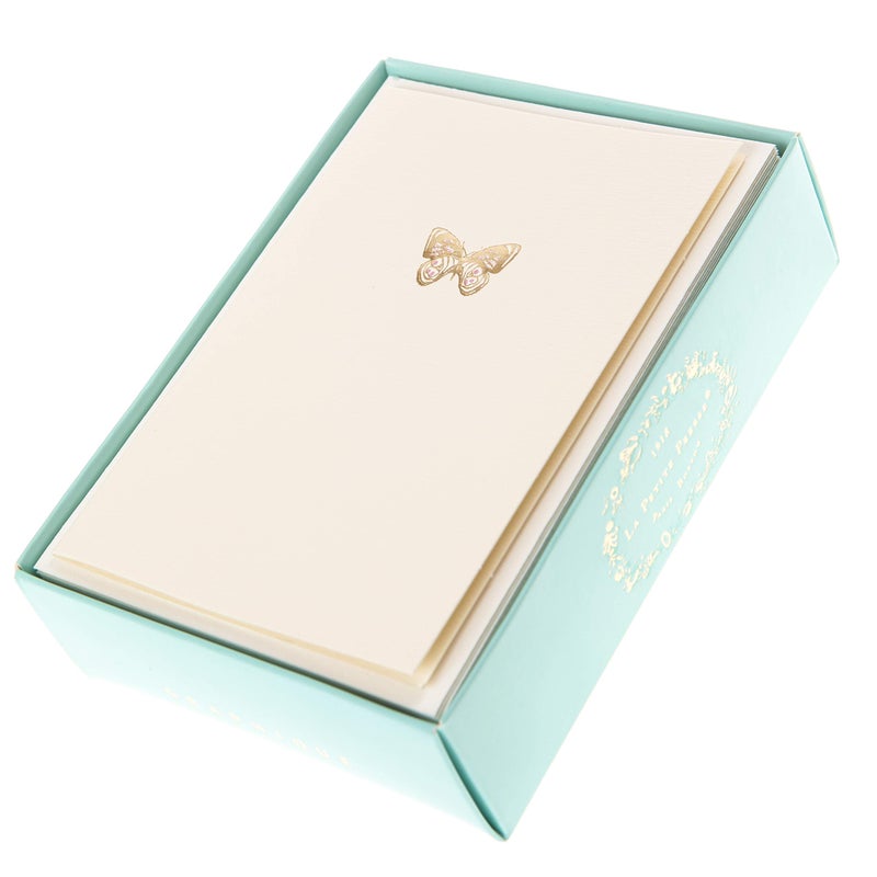 Graphique Box of Cards, Butterfly - Includes 10 Cards with Matching Envelopes and Storage Box, Cute Stationery Made of Durable Heavy Cardstock, Cards Measure 3.25" x 4.75" - Image 3