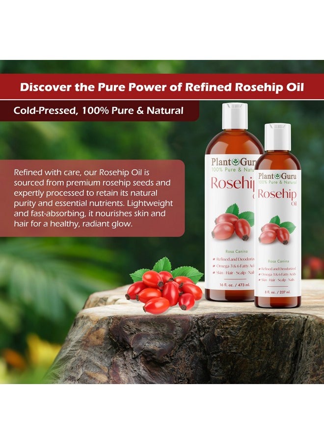 Plant Guru Rosehip Oil 4 oz. Refined and Deodorized 100% Pure Natural - Skin, Body And Face. Great for Hair Growth & More!  - Image 3