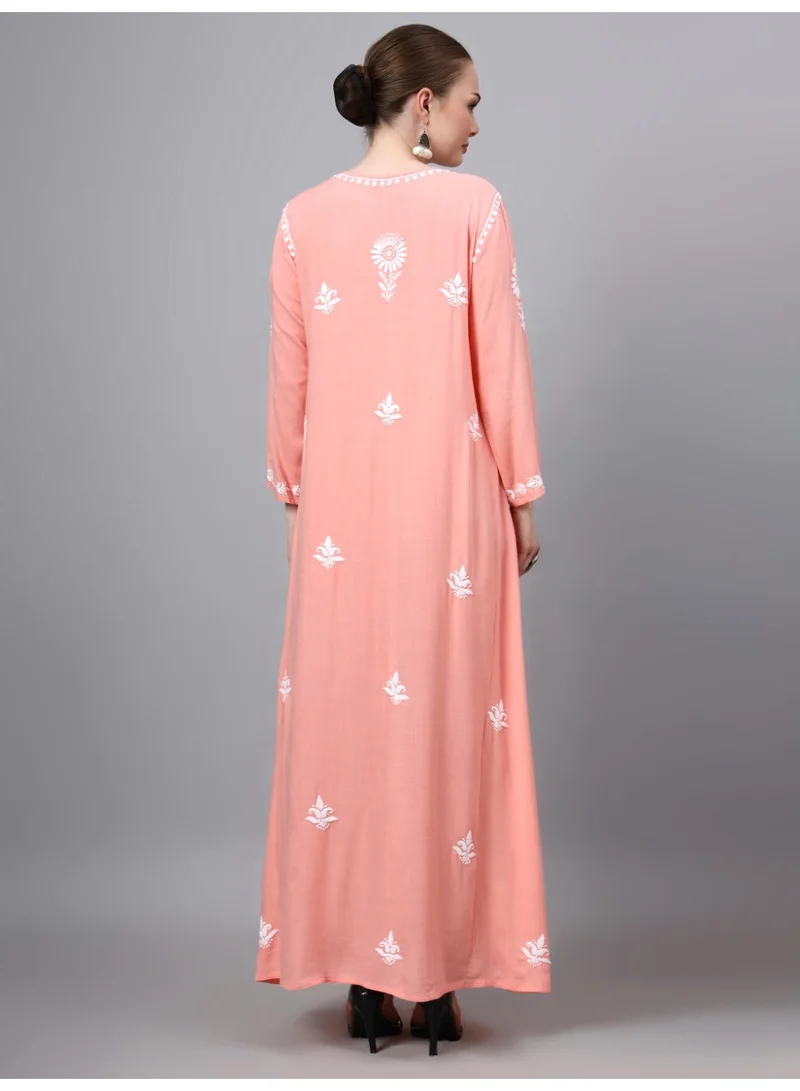 الايا جلابية رايون شيكانكاري مطرزة يدوياً-AL4121