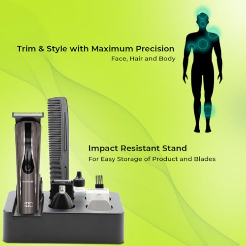IKONIC Male 5 In 1 Express Groomer Trimmer with Stainless Steel Blades, 90 Minutes Of Runtime, Precision Hair Styling and Grooming Trimmer, Beard,Ear & Nose Trimmer, - Image 4