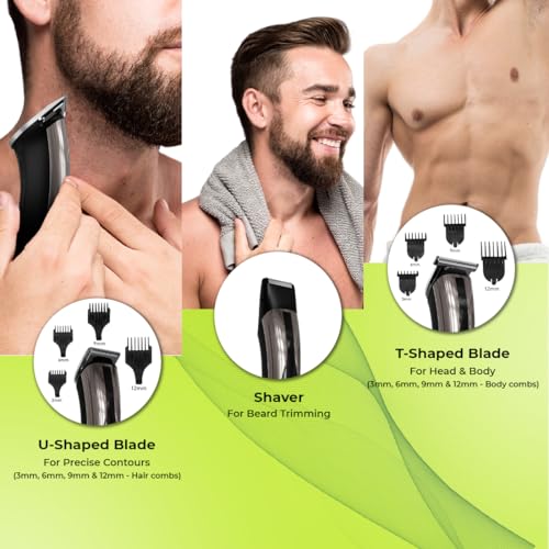 IKONIC Male 5 In 1 Express Groomer Trimmer with Stainless Steel Blades, 90 Minutes Of Runtime, Precision Hair Styling and Grooming Trimmer, Beard,Ear & Nose Trimmer, - Image 5