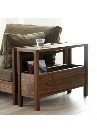 Side Table - Natural Suede Wood