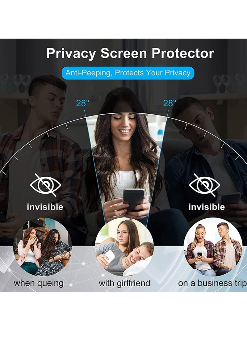 ELTRAZONE Lukione Privacy Screen Protector & Clear Case for Samsung Galaxy A35 5G – [1+2 Pack], HD Full Screen Film with Anti-Shatter Protection - Image 4