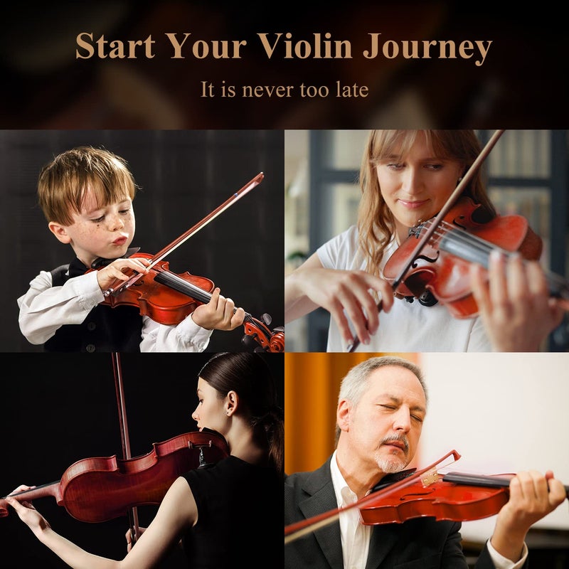 Eastar Violin 4/4 Full Size for Adults, Violin Set for Beginners with Hard Case, Rosin, Shoulder Rest, Bow, and Extra Strings (Imprinted Finger Guide on Fingerboard), EVA-2 - Image 4