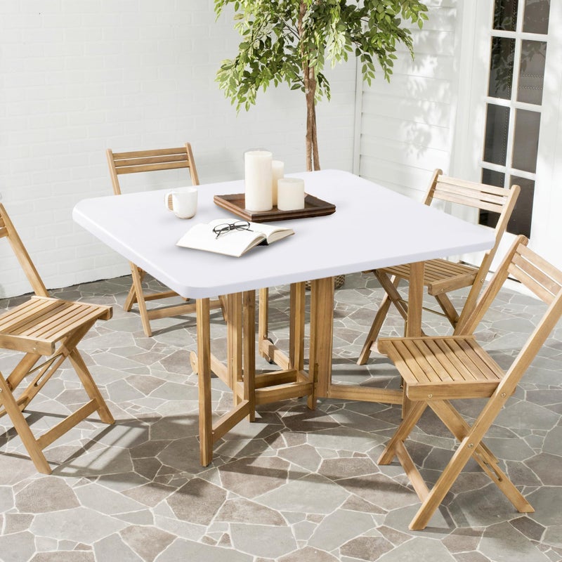Enjoyidea Fitted Square Tablecloth 36x36 Inch-2 Pack White Card Table Elastic Spandex Table Clothes-Small Stretch Folding Table Cover Topper Cap for Kitchen Dining Picnic Patio Outdoor Party Tables - Image 2