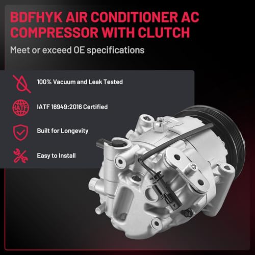 BDFHYK 158271 Air Conditioning A/C Compressor Compatible with Chevy Cruze 2012 2013 2014 2015 2016 L4 1.4L, Cruze Limited 2016 L4 1.4L - Image 2