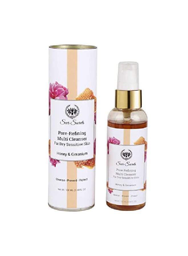 Seer Secrets 100% Natural Honey Geranium Face Cleanser For Dry Sensitive Skin | Porerefining | Deep Cleansing | Antiaging | Multi Cleanser | Suitable For Men Women | Pack Of 100Ml - Image 2