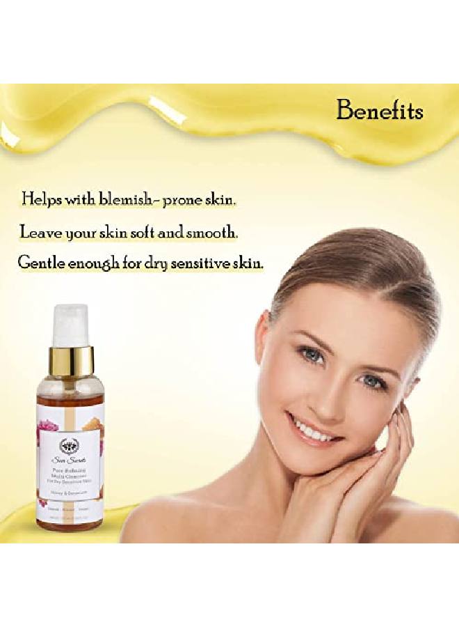 Seer Secrets 100% Natural Honey Geranium Face Cleanser For Dry Sensitive Skin | Porerefining | Deep Cleansing | Antiaging | Multi Cleanser | Suitable For Men Women | Pack Of 100Ml - Image 4