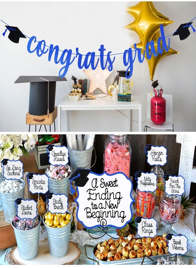 LeeSky Blue Congrats Grad Banner and Graduation Table Decor for 2022 Graduation Decorations - Image 2