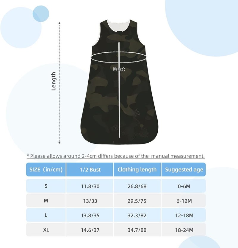 Camo Army Green Camouflage Design Pattern Baby Wearable Blanket Infant Boys Girls Sleeping Bags for Newborn Medium - Image 5