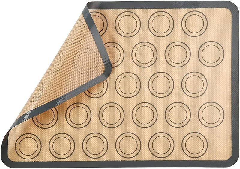 Xpandio Rectangular Silicone Baking Mat, Reusable Baking Mat, Non-Stick, Food Safe Silicone Mats Oven Baking Sheet for Making Cookies, Macarons, Bread (40L x 30W) (Round-Multicolor, Pack of 1) - Image 1
