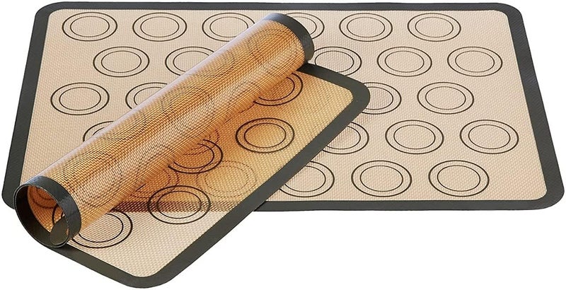 Xpandio Rectangular Silicone Baking Mat, Reusable Baking Mat, Non-Stick, Food Safe Silicone Mats Oven Baking Sheet for Making Cookies, Macarons, Bread (40L x 30W) (Round-Multicolor, Pack of 1) - Image 3