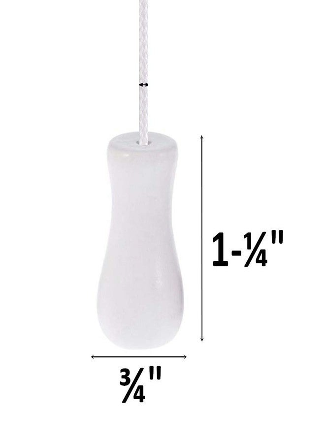 Cutelec Wood Cord Tassels 6Pack for Window Blinds White Cord Knobs Wooden Hanging Ball Pulls for Curtain Craft(6, White) - Image 2