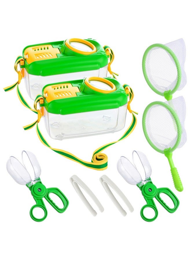 Biubee 2Sets Bug Catcher for Kids - Sturdy Kids Bug Catching Kit Gifts with Collector Butterfly Net Tweezer, Bugs Habitat Outdoor Explorer Kit for Age 3 4 5 6 7 8, 8Pcs - Image 1