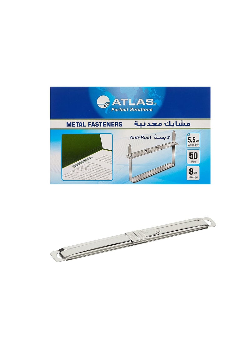 ATLAS 50-Piece Metal File Fastener Set Silver