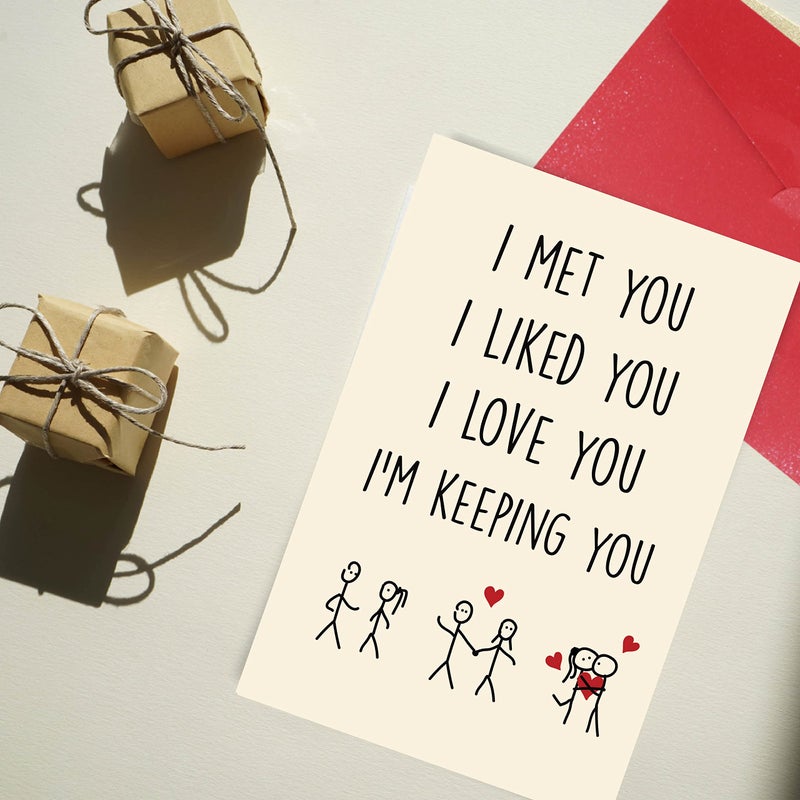 Cheerin Funny Anniversary Card with Envelopes - Humorous Love Cards for Him and Her - Romantic Card for Husband, Wife, Fiance, Boyfriend and Girlfriend - Hilarious Birthday Gift 5x8 Inch - Image 5