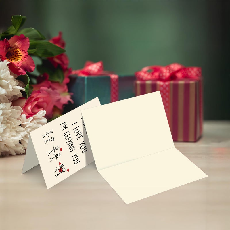 Cheerin Funny Anniversary Card with Envelopes - Humorous Love Cards for Him and Her - Romantic Card for Husband, Wife, Fiance, Boyfriend and Girlfriend - Hilarious Birthday Gift 5x8 Inch - Image 2