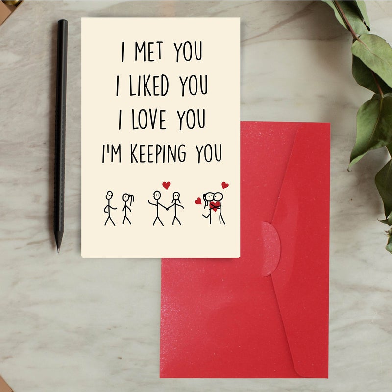 Cheerin Funny Anniversary Card with Envelopes - Humorous Love Cards for Him and Her - Romantic Card for Husband, Wife, Fiance, Boyfriend and Girlfriend - Hilarious Birthday Gift 5x8 Inch - Image 4