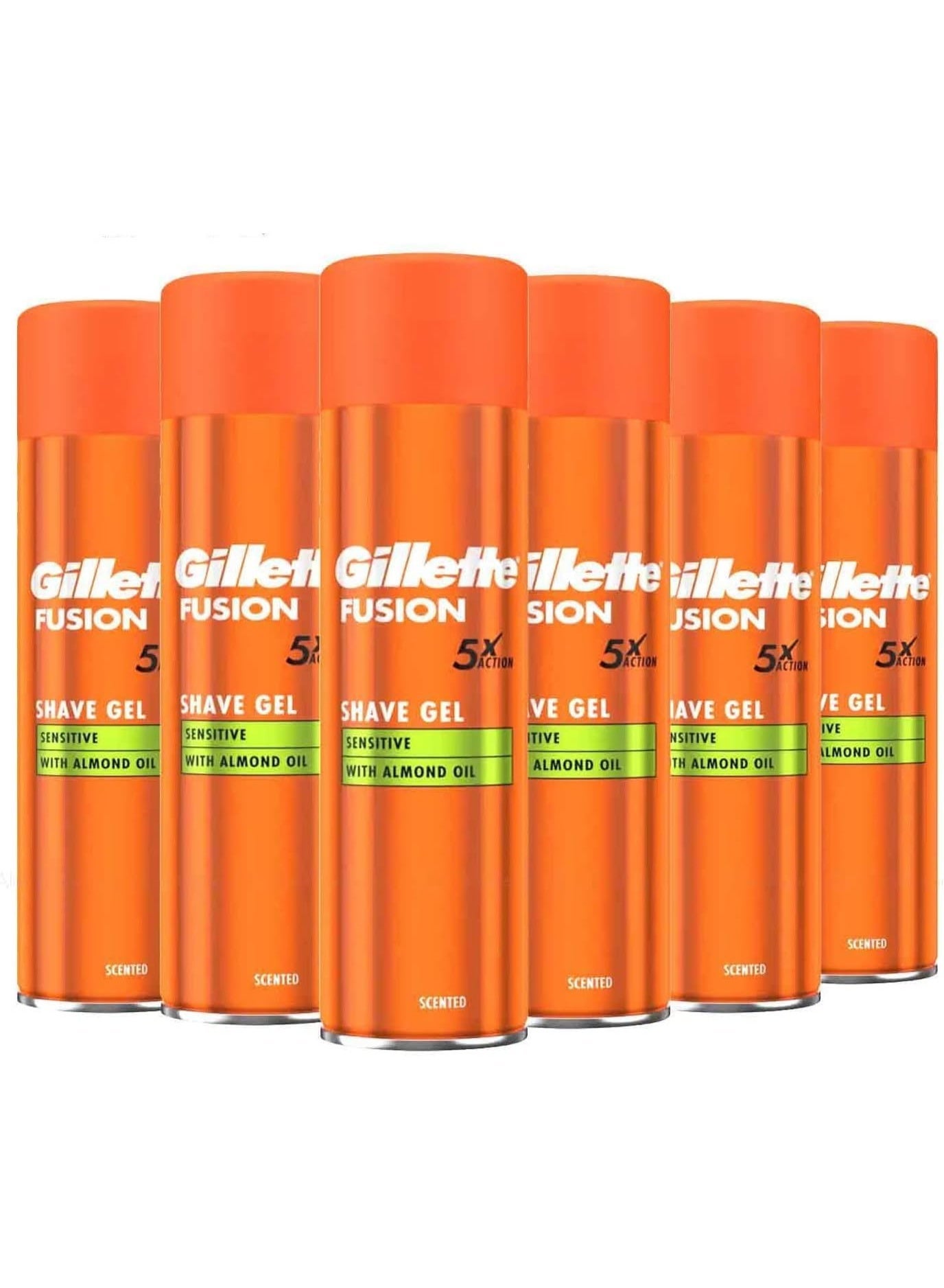 Gillette Fusion5 Ultra Sensitive Shaving Gel with Almond Oil 200 ml 6 Pack