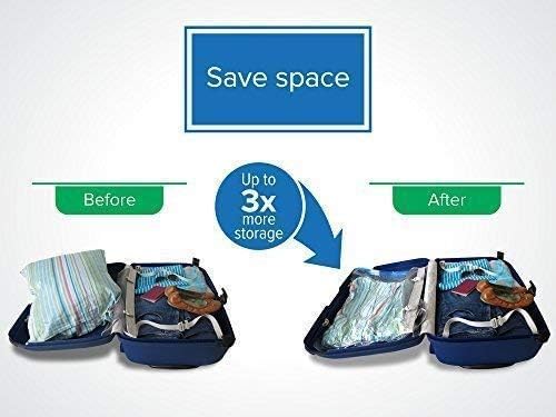 Ncry 5 Pcs Vacuum Bag With Pump 5 PCS Vacuum Bag Vacuum Seal Storage Bags Reusable Vacuum Storage Space Saver Bags New Vacuum Bag Transparent Border Foldable Extra Large Compressed - Image 4