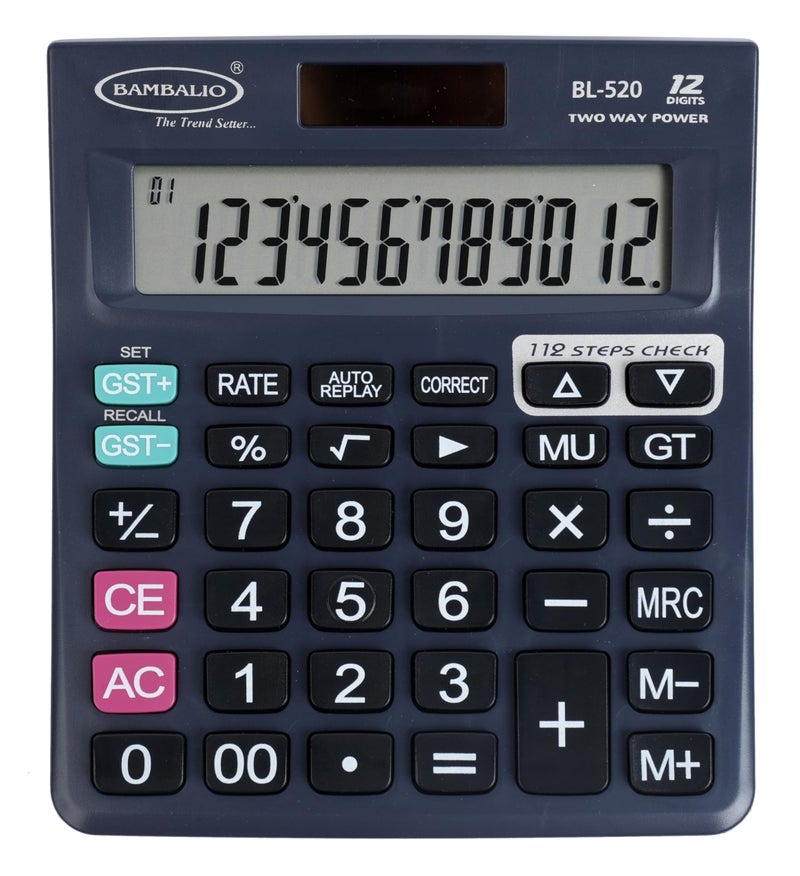 Bambalio 12 Digits GST & Tax Check and Correct Calculator 3 Year Warranty BL-520 - Image 1