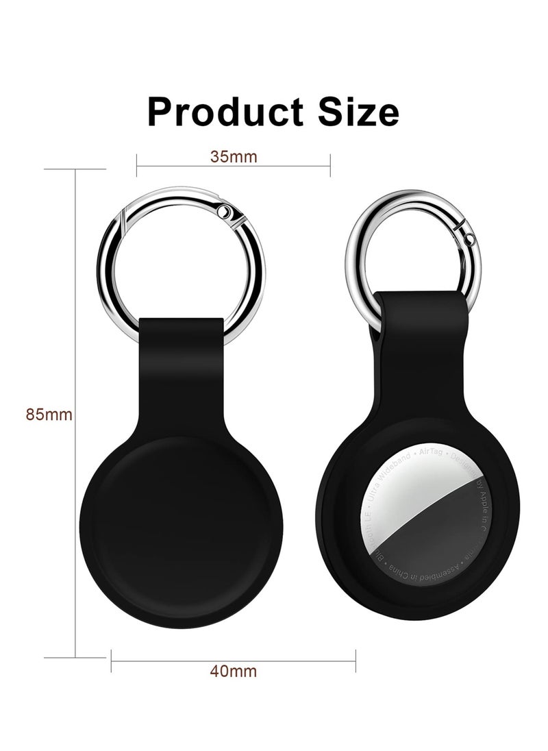 Generic - 2 Pack Protective Case for Apple Airtag With Keychain, Waterproof Silicone Protective Case, Black+Blue - Image 1