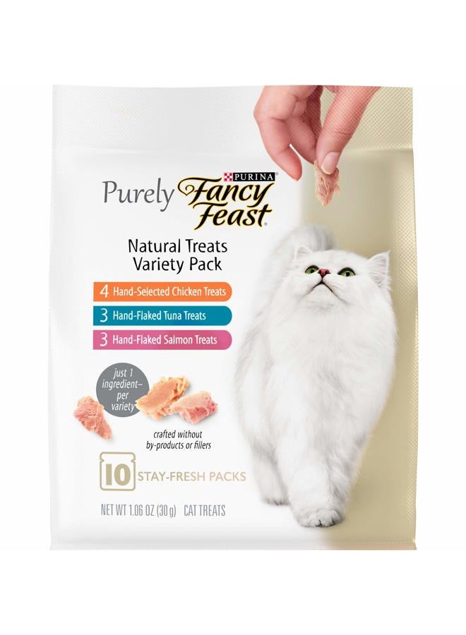Fancy Feast Purina Fancy Feast Natural Cat Treats Variety Pack, Purely Natural - (Pack of 5) 10 ct. Pouches - Image 1