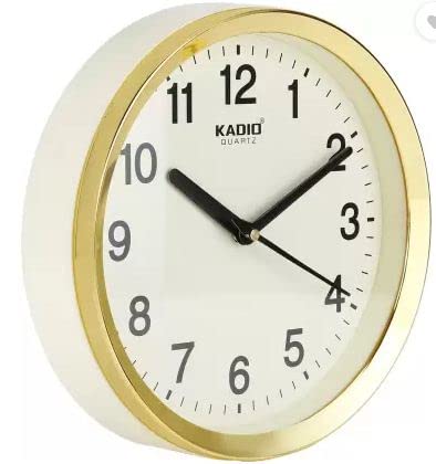 Kadio Analog 20 cm X 20 cm Wall Clock (Beige, with Glass, Standard) - Image 4