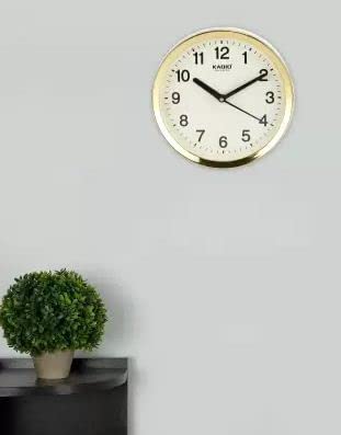 Kadio Analog 20 cm X 20 cm Wall Clock (Beige, with Glass, Standard) - Image 2