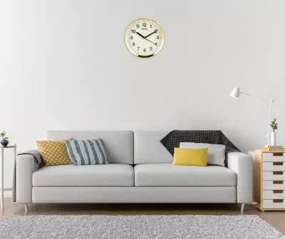 Kadio Analog 20 cm X 20 cm Wall Clock (Beige, with Glass, Standard) - Image 5