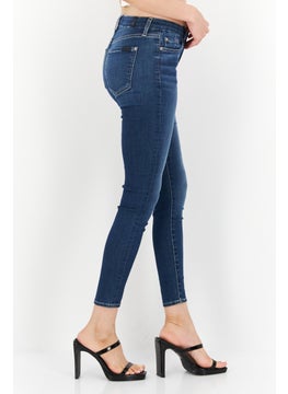7 FOR ALL MANKIND Women Super Skinny Fit Washed Stretchable Denim Jean, Blue  - Image 3