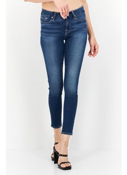 7 FOR ALL MANKIND Women Super Skinny Fit Washed Stretchable Denim Jean, Blue  - Image 1