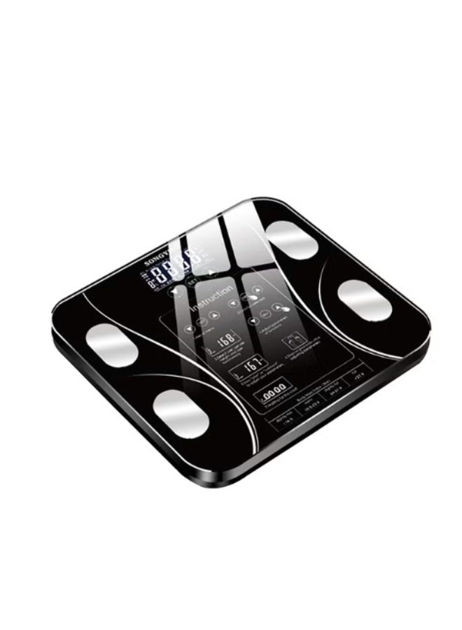 A smart, multi-functional electronic BMI scale for measuring body fat percentage, operating with Bluetooth technology and offering the ability to perform various body analyses via a smartphone app. - Image 1