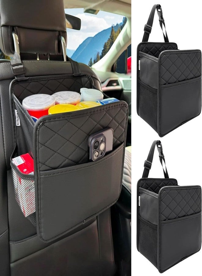 BLIXAR Car Back Seat Organizer, Hanging PU Leather Car Storage Bag, Compatible with Most Vehicles Interior Accessories Organizer [Black] (Car Back Seat 2c) - Image 1