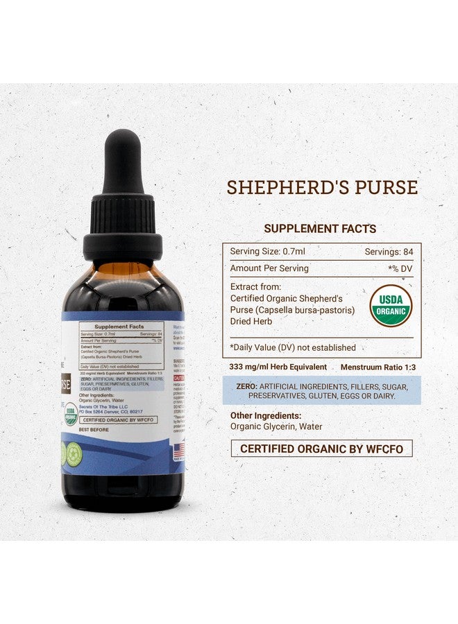 Secrets of the Tribe Secrets of the Tribe Shepherd's Purse USDA Organic | Alcohol-Free Extract, High-Potency Herbal Drops | Made from 100% Certified Organic Shepherd's Purse (Capsella Bursa Pastoris) Dried Herb (2 oz) - Image 4