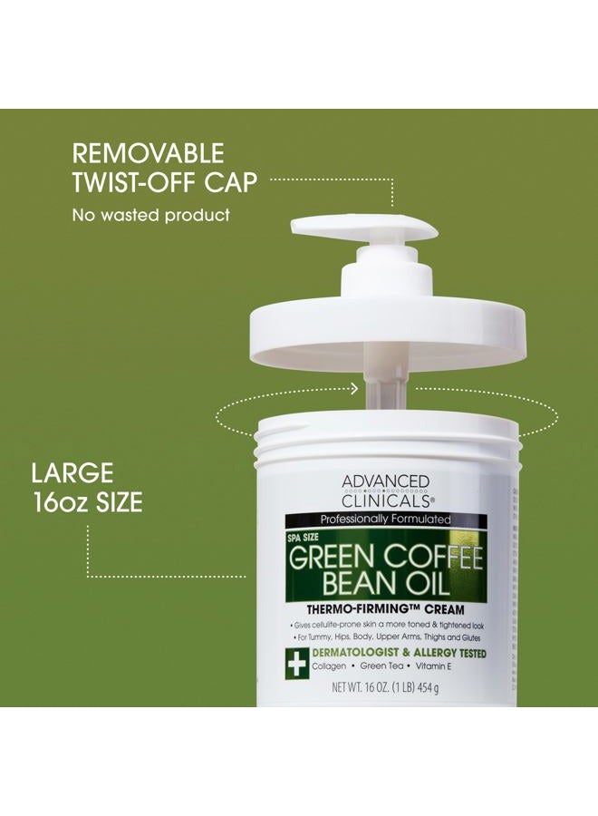 Advanced Clinicals Unscented Collagen Body Cream & Face Moisturizer + Green Coffee Bean Oil Thermo - Firming Body Cream For Women & Men Helps Reduce Appearance Of Cellulite Prone Skin & Dry Skin, 2pc - Image 3