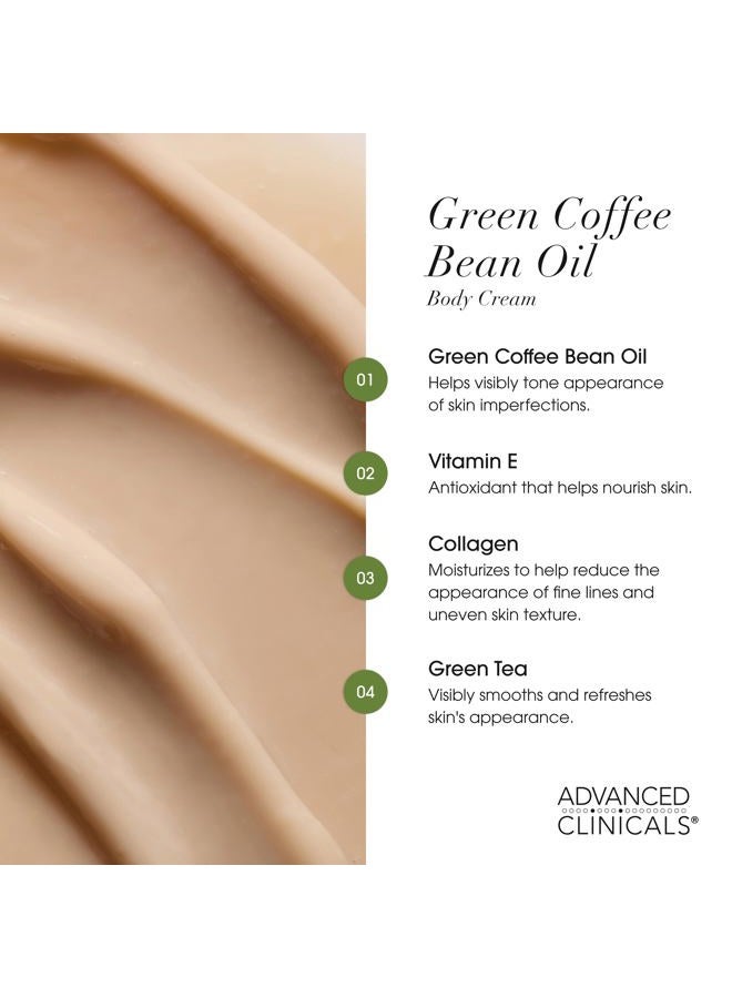 Advanced Clinicals Unscented Collagen Body Cream & Face Moisturizer + Green Coffee Bean Oil Thermo - Firming Body Cream For Women & Men Helps Reduce Appearance Of Cellulite Prone Skin & Dry Skin, 2pc - Image 4